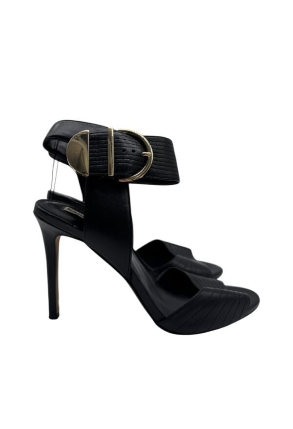 KAR LAGERFELD - LYRA LEATHER BLACK HEELS - Image 6